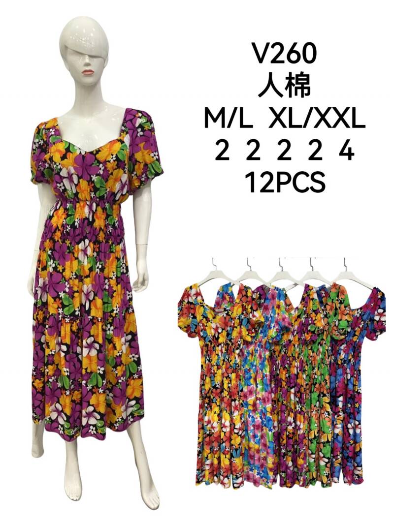 Sukienki damskie Roz M/L-XL-2XL, Mix kolor Paczka 12 szt